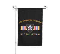 Drapeaux De Jardin Ancien Combattant De La Guerre Du Golfe, 2E Division D'Infanterie Bannières Extérieure Durable Drapeaus Décoratif Résistant Bannière Jardins Pour Fête Festivals Défilé 30X45CM