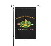 Drapeaux De Jardin Ancien Combattant De La Guerre Du Golfe, 3E Régiment De Cavalerie Blindée Drapeau Fierté Résistant Drapeaus Décoratif Imperméabiliser Bannière Jardins Pour Fête Défilé 30X45CM