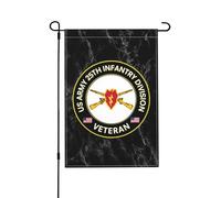 Drapeaux De Jardin Ancien Combattant De L'Armée Américaine, 25E Division D'Infanterie, Fusils Croisés Bannière Jardins Durable Drapeau Fierté Résistant Drapeaus Décoratif Pour Fête 30X45CM