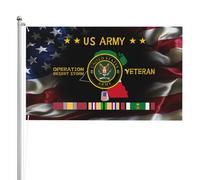 Drapeaux De Jardin Ancien Combattant De L'Opération Tempête Du Désert Du Corps Des Transmissions Des États-Unis Bannières Extérieure Résistant Bannière De Cour 90X150 CM