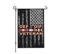 Drapeaux De Jardin Ancien Combattant Des Opérations Liberté Immuable (Oef) Et (Oif) Toutes Les Saisons Garden Flag Premium Pelouse Drapeaux Pour Ferme Patio 30X45Cm