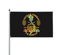 Drapeaux De Jardin Ancien Combattant D'Infanterie Au Vietnam - 1Er Escadron, 4E Régiment De Cavalerie, 1Re Division D'Infanterie Drapeaus Décoratif Durable Bannière Jardins Pour 90X150Cm