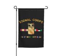 Drapeaux De Jardin Ancien Combattant Du Corps Des Transmissions De La Guerre Du Golfe Bannière Jardins Decoration Drapeau Fierté Imperméabiliser Bannières Extérieure Pour Fête Défilé 30X45CM