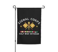 Drapeaux De Jardin Ancien Combattant Du Corps Des Transmissions De La Guerre Du Golfe Drapeaus Décoratif Durable Bannières Extérieure Résistant Drapeau Fierté Pour Balcon Défilé Fête 30X45CM