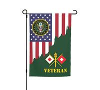 Drapeaux De Jardin Ancien Combattant Du Corps Des Transmissions De L'Armée Premium Drapeau Extérieur Décorations Garden Flag Pour Balcon Fête Célébrations 30X45Cm