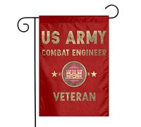 Drapeaux De Jardin Ancien Combattant Du Génie De Combat Américain Coupe-Vent Et Étancheune Pelouse Drapeaux Décorations Drapeau Extérieur Pour Célébrations Jardinage 30X45Cm