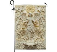 Drapeaux De Jardin Ange Blanc À Thème Juste Avec Balances Premium Garden Flag Résiste Aux Intempéries Treer Drapeau Pour Balcon Fête Ferme 30X45Cm