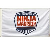 Drapeaux De Jardin Annfly American Ninja Warrior Shield Competition Obstacle Anw Race Gym Treer Drapeau Toutes Les Saisons Pelouse Drapeaux Pour Ferme Célébrations Balcon Fête 90X150 CM