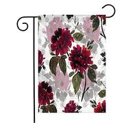 Drapeaux De Jardin Aquarelle Abstrait Fleur Feuillage Magnifiques Pivoines Rouge Asie Bourgeon Asiatique Bourgeon Personnalisés Drapeau De Bienvenue, Pour D'Intérieur, Les Bureaux, 30x45cm