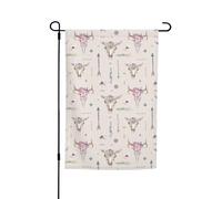 Drapeaux de jardin aquarelle bohème vache flèche fleur 12x18 recto verso, drapeau de jardin printanier, pour l'extérieur, petits drapeaux de jardin saisonniers, décoration de jardin pour l'extérieur,