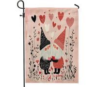 Drapeaux de jardin aquarelle pour la Saint-Valentin, 30,5 x 45,7 cm, double face pour décoration extérieure, motif cœur d'amour amusant et romantique, drapeau de maison, couple d'amoureux, petit
