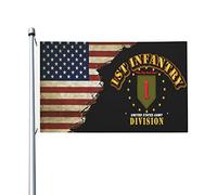 Drapeaux De Jardin Armée 1Re Division D'Infanterie Big Red One Bannière Extérieure Durable Drapeau De La Fierté Résistant Drapeau Décoratif Pour Fête Festivals Extérieur 90x152cm