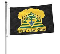 Drapeaux De Jardin Armée 260E Brigade De Police Militaire Du District Drapeau Fierté Decoration Bannière Jardins Couleurs Vives Drapeaus Décoratif Pour Défilé Balcon Fête 90X152CM