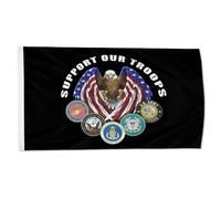 Drapeaux De Jardin Armée Des États-Unis Forces Armées Américaines Avec Les 6 Sceaux Garden Flag Bannière Extérieure Résiste Aux Intempéries Pour Patio Balcon Fête 90X150 Cm