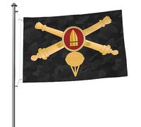 Drapeaux De Jardin Armorial De L'Armée Des Régiments D'Artillerie Côtière Bannières Extérieure Couleurs Vives Bannière Jardins Résistant Drapeaus Décoratif Pour Festivals Fête Défilé 90X152CM