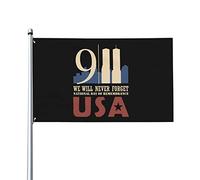 Drapeaux De Jardin Attentat Américain Du 11 Septembre À Ne Jamais Oublier Drapeaus Décoratif Durable Drapeau Fierté Résistant Bannières Extérieure Pour Balcon Festivals Défilé 90X152CM