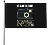 Drapeaux De Jardin Attention, Peut Commencer À Tirer Spontanément Drapeau Fierté Durable Drapeaus Décoratif Résistant Bannières Extérieure Pour Festivals Balcon Défilé 90X152CM