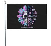 Drapeaux De Jardin Aucune Histoire Ne Devrait Se Terminer Trop Tôt Sensibilisation À La Prévention Du Suicide Bannière Extérieure Garden Flag Toutes Les Saisons Pour Célébrations Ferme 90X150 Cm