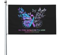 Drapeaux De Jardin Aucune Histoire Ne Devrait Se Terminer Trop Tôt Sensibilisation À La Prévention Du Suicide Bannière Extérieure Garden Flag Toutes Les Saisons Pour Patio Balcon Fête 90X150 Cm