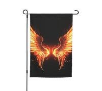 Drapeaux de jardin avec ailes d'angle de feu pour l'extérieur - 30,5 x 45,7 cm - Drapeau de jardin saisonnier double face avec œillets - Drapeau d'extérieur pour décoration de maison, toile de fond