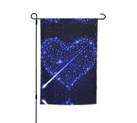 Drapeaux de jardin avec étoiles filantes et cœurs - 30,5 x 45,7 cm - Double face - Décoration saisonnière pour la maison et l'extérieur - Décoration de vacances pour toutes les saisons