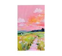 Drapeaux de jardin avec œillets pour décoration intérieure ou extérieure - 91 x 152 cm - Motif champs verts et roses