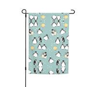 Drapeaux de jardin avec imprimé pingouin et flocons de neige - 30,5 x 45,7 cm - Double face - Décoration saisonnière pour la maison et l'extérieur - Décoration de vacances - Toutes saisons
