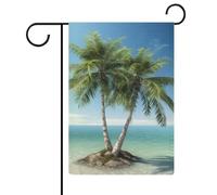 Drapeaux de jardin avec palmiers marins - 30,5 x 45,7 cm - Drapeau extérieur double face - Drapeau de cour d'été - Drapeau floral de bienvenue - Drapeaux de jardin saisonniers - Décorations de