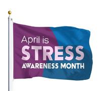 Drapeaux De Jardin Avril Est Le Mois De La Sensibilisation Au Stress Bannières Extérieure Decoration Drapeaus Décoratif Résistant Drapeau Fierté Pour Célébrations Défilé Festivals 90X152CM