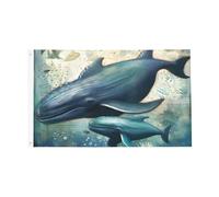 Drapeaux De Jardin Baleine Du Monde Pelouse Drapeaux Premium Bannière Extérieure Pour Jardinage Ferme Balcon Fête 90X150 Cm
