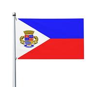 Drapeaux De Jardin Bandera Del Barrio Y Poblado De Boquern, Cabo Rojo Bannières Extérieure Imperméabiliser Bannière Jardins Résistant Drapeaus Décoratif Pour Festivals Balcon Défilé 90X152CM