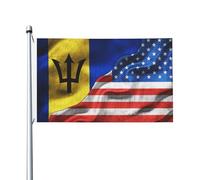 Drapeaux De Jardin Barbade Barbadienne Amérique Bannière Jardins Durable Bannières Extérieure Imperméabiliser Drapeaus Décoratif Pour Défilé Fête Balcon 90X150CM