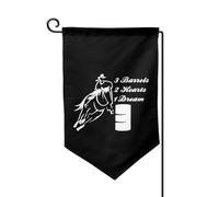 Drapeaux De Jardin Barrel Racing Horse 3 Barrels 2 Hearts 1 Dream Bannière Extérieure Premium Treer Drapeau Toutes Les Saisons Garden Flag Pour Célébrations Ferme Patio S