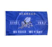 Drapeaux De Jardin Bataillons De Construction Navale Des Seabees De L'Usn Drapeaux Décoratifs D'Extérieur Décoratif Bannières Extérieure Pour Célébrations Carnavals Vacances 90X150 Cm