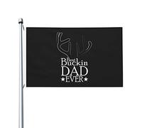 Drapeaux De Jardin Best Buckin Dad Ever Bannière Jardins Durable Drapeaus Décoratif Imperméabiliser Bannières Extérieure Pour Balcon Fête Défilé 90X152CM