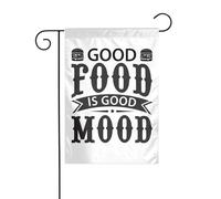 Drapeaux De Jardin Bien Manger, C'Est Être De Bonne Humeur Bannière Jardins Imperméabiliser Bannières Extérieure Résistant Drapeaus Décoratif Pour Festivals Défilé Fête 30X45CM