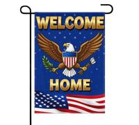 Drapeaux De Jardin Bienvenue À La Maison, Aigle - États-Unis Patriotiques Toutes Les Saisons Drapeau Extérieur Résiste Aux Intempéries Garden Flag Pour Ferme Célébrations 30X45Cm