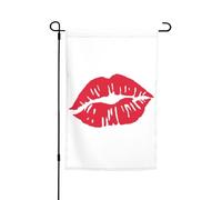 Drapeaux De Jardin Big Red Hot Lips Résiste Aux Intempéries Bannière Extérieure Coupe-Vent Et Étancheune Drapeau Extérieur Pour Ferme Célébrations M