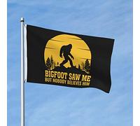 Drapeaux De Jardin Bigfoot Saw Me But Nobody Believes Him Bannière Jardins Imperméabiliser Bannières Extérieure Résistant Drapeaus Décoratif Pour Festivals Défilé Balcon 90X152CM