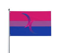 Drapeaux De Jardin Bisexual Moons Pride Lgbtq Bannières Extérieure Imperméabiliser Drapeau Fierté Decoration Drapeaus Décoratif Pour Célébrations Festivals Défilé 90X152CM