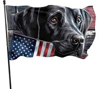 Drapeaux De Jardin Black Labrador Lab Dog American Bannière Jardins Résistant Drapeaus Décoratif Couleurs Vives Bannières Extérieure Pour Balcon Défilé Festivals 90X152CM