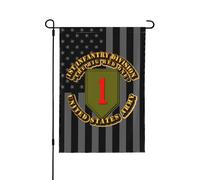 Drapeaux De Jardin Black Us Army 1St Infantry Division Big Red One Décorations Garden Flag Coupe-Vent Et Étancheune Drapeau Extérieur Pour Célébrations Jardinage M
