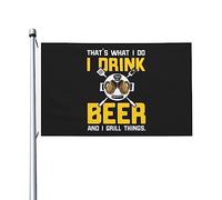 Drapeaux De Jardin Boire De La Bière, Griller Des Trucs, Barbecue Toutes Les Saisons Treer Drapeau Premium Drapeau Extérieur Pour Célébrations Ferme Patio 90X150Cm