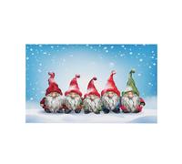 Drapeaux De Jardin Bonhomme De Neige De Noël À Cinq Gnomes Pelouse Drapeaux Résiste Aux Intempéries Drapeau Extérieur Pour Ferme Jardinage Patio 90X150 Cm