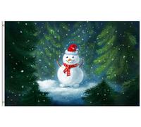 Drapeaux De Jardin Bonhomme De Neige Magique Et Lumineux Pendant Une Chute De Neige Drapeau Pirate Décoration Traditionnel Bannière À Œillets, Pour D'Intérieur, Jardin, Les Défilés, 90x150cm