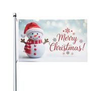 Drapeaux De Jardin Bonhomme De Neige Mignon D'Hiver Joyeux Noël Grand Drapeau Décoration Imprimé Bannière, Pour D'Intérieur, Jardin, Les Défilés, 90x150cm