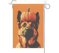 Drapeaux De Jardin Bonjour L'Automne Et Thanksgiving, Chien Mignon, Citrouille D'Automne Bannière Jardins Couleurs Vives Bannières Extérieure Résistant Drapeaus Décoratif Pour Festivals 30X45CM