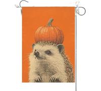 Drapeaux De Jardin Bonjour L'Automne, Thanksgiving, Hérisson, Chien Mignon, Citrouille D'Automne Drapeaus Décoratif Durable Drapeau Fierté Résistant Bannière Jardins Pour Festivals 30X45CM