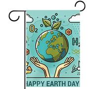 Drapeaux De Jardin Bonne Journée De La Terre Drapeau De Bienvenue Couleurs Vives Renforcé Avec Bannière, Pour Balcon, D'Intérieur, Les Bureaux, 30x45cm