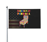 Drapeaux De Jardin Born To Play Pinball Garden Flag Coupe-Vent Et Étancheune Treer Drapeau Pour Jardinage Ferme Balcon Fête 90X150 CM